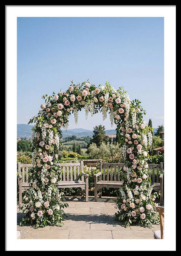 Flower Archway Framing Seating Area