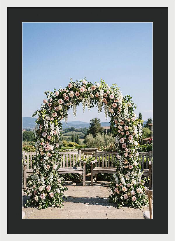 Flower Archway Framing Seating Area