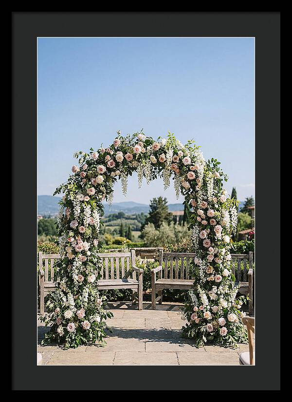 Flower Archway Framing Seating Area