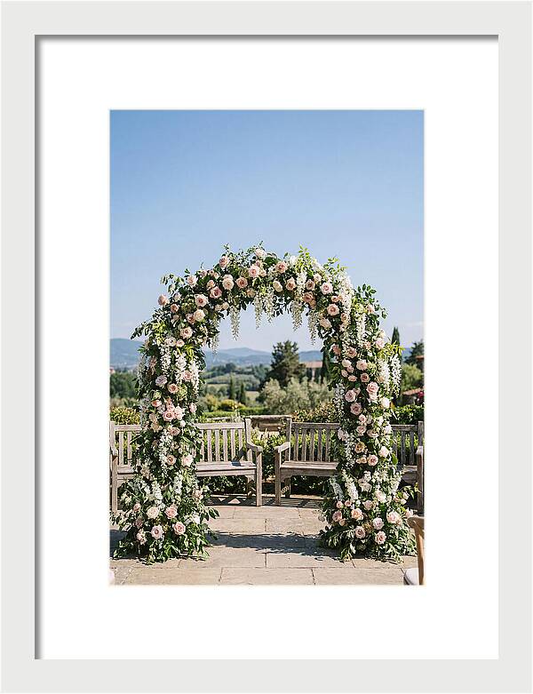 Flower Archway Framing Seating Area