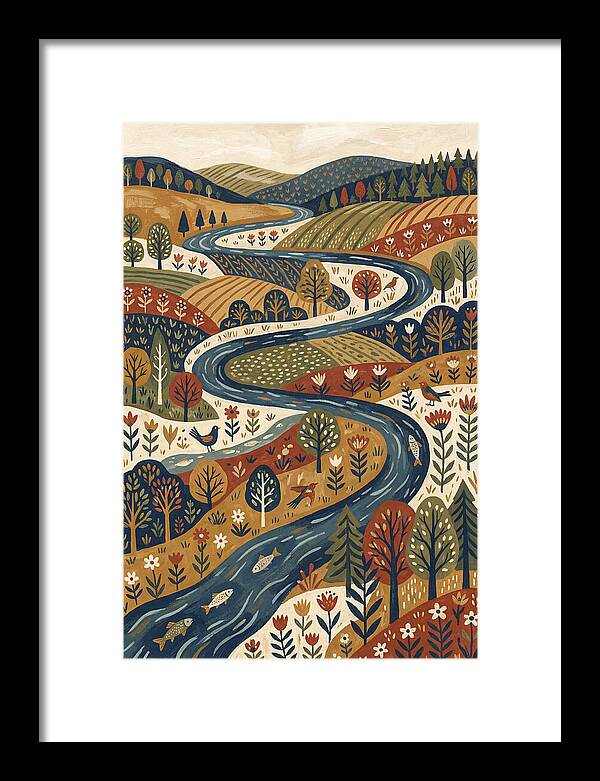 Flowing River Through Vibrant Landscape