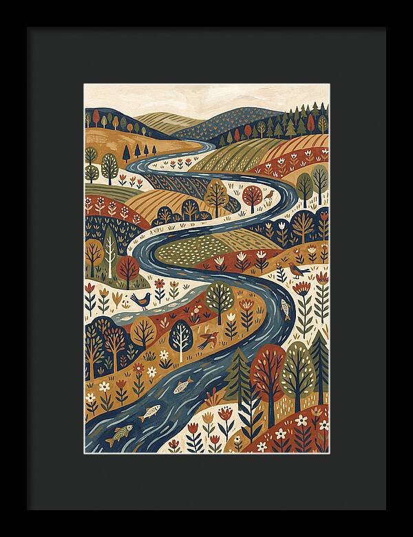 Flowing River Through Vibrant Landscape