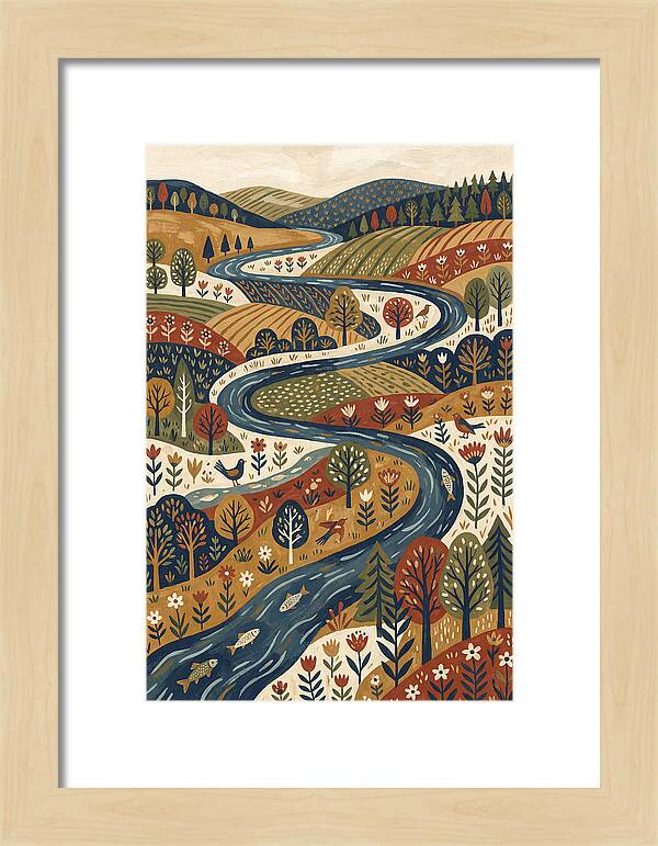 Flowing River Through Vibrant Landscape
