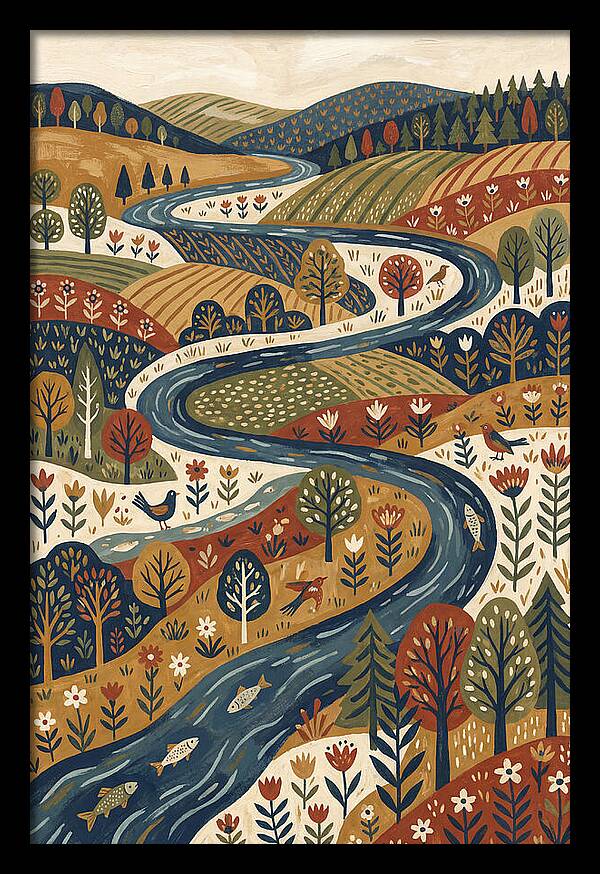 Flowing River Through Vibrant Landscape