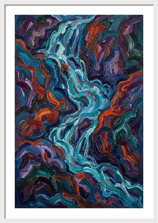 Flowing Waterfalls In Expressionism