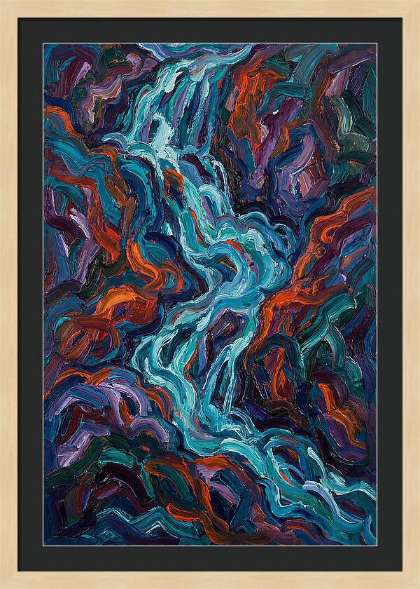 Flowing Waterfalls In Expressionism