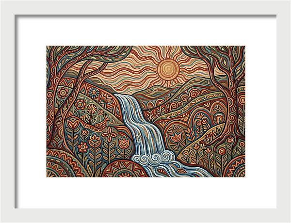 Flowing Waterfalls Under Sunlight
