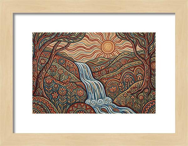 Flowing Waterfalls Under Sunlight