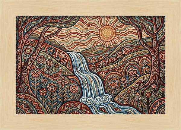 Flowing Waterfalls Under Sunlight
