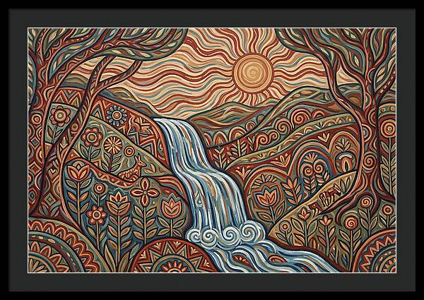 Flowing Waterfalls Under Sunlight