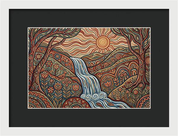 Flowing Waterfalls Under Sunlight