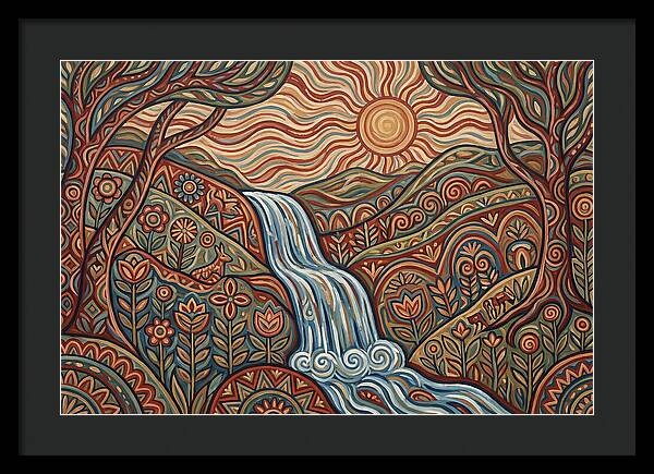 Flowing Waterfalls Under Sunlight