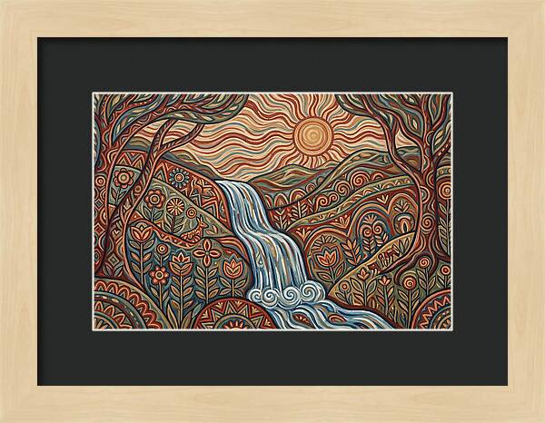 Flowing Waterfalls Under Sunlight