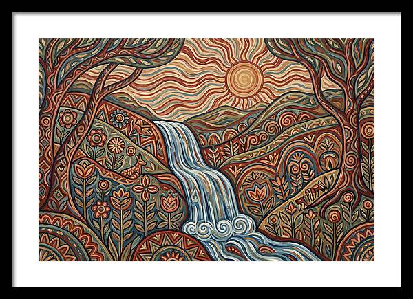 Flowing Waterfalls Under Sunlight