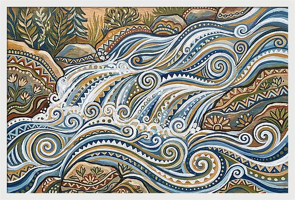 Flowing White Water Rapids