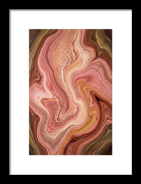 Fluid Art Bloom In Rose Pink And Champagne