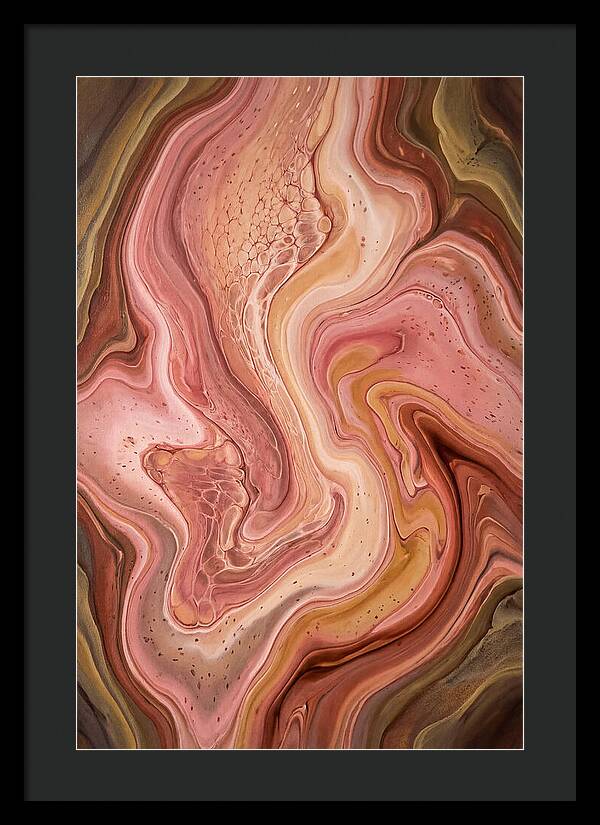 Fluid Art Bloom In Rose Pink And Champagne