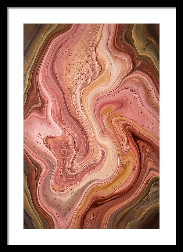 Fluid Art Bloom In Rose Pink And Champagne