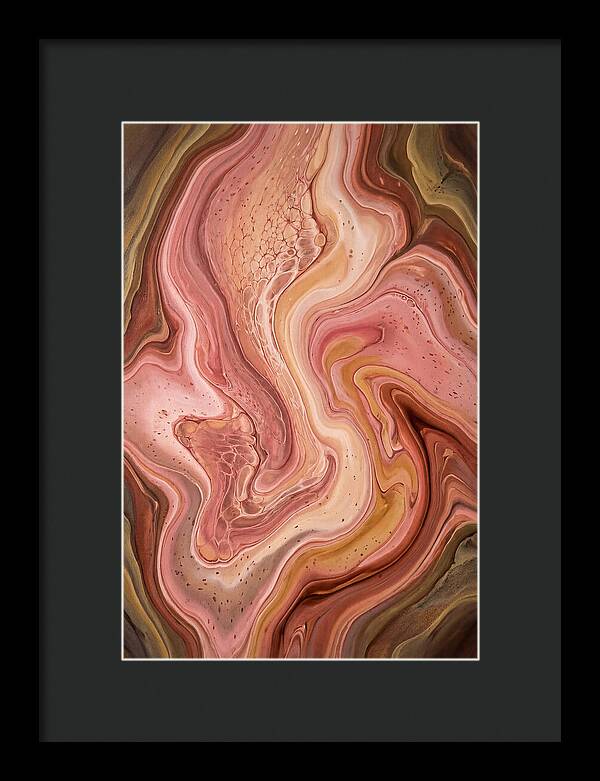 Fluid Art Bloom In Rose Pink And Champagne
