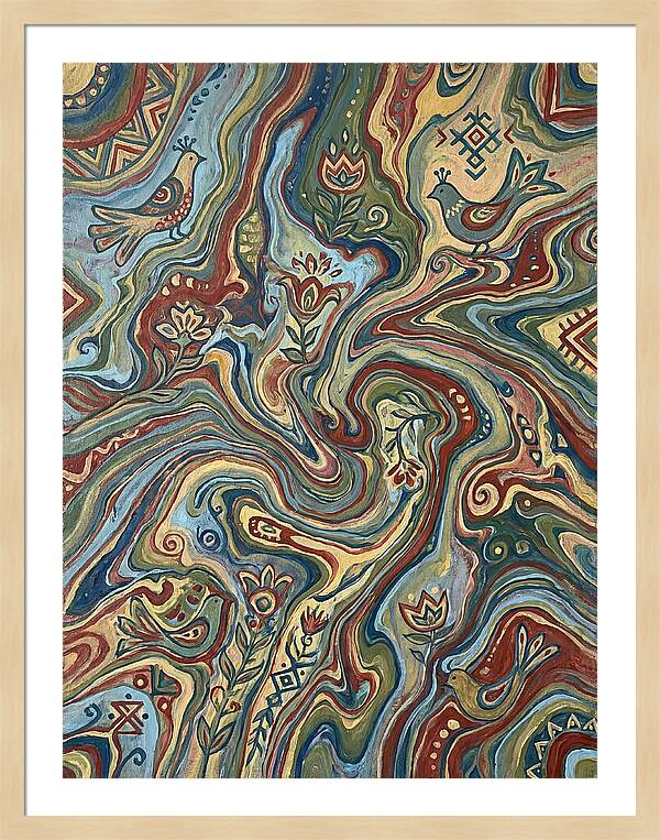 Fluid Art Folk Patterns