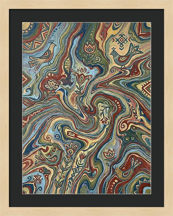 Fluid Art Folk Patterns