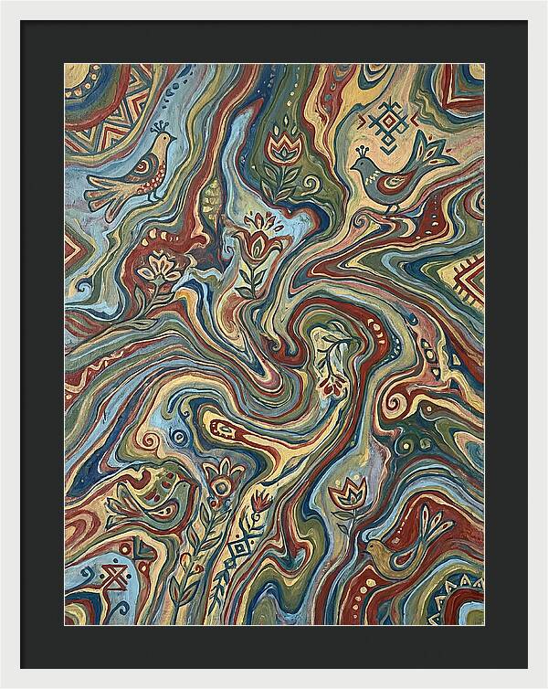 Fluid Art Folk Patterns