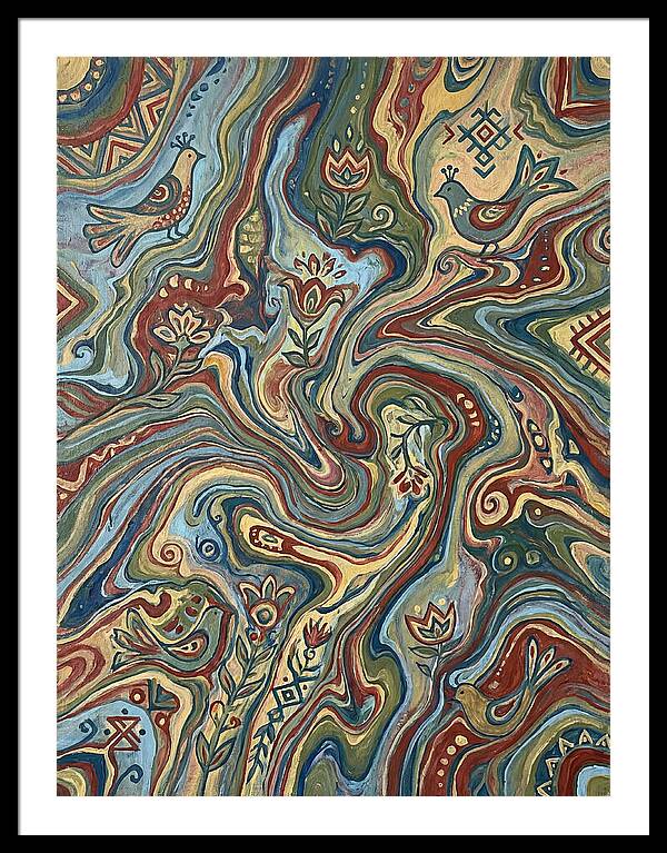 Fluid Art Folk Patterns