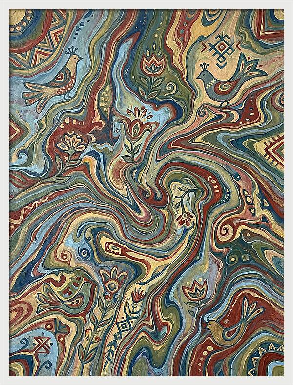 Fluid Art Folk Patterns
