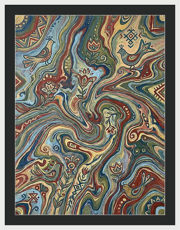 Fluid Art Folk Patterns