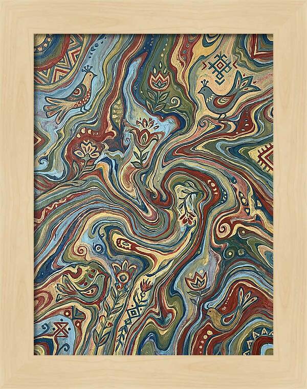Fluid Art Folk Patterns