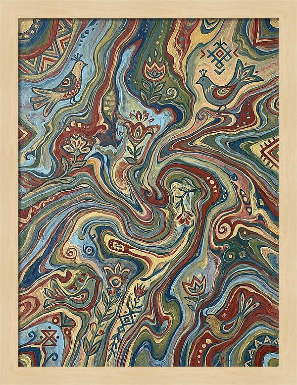Fluid Art Folk Patterns