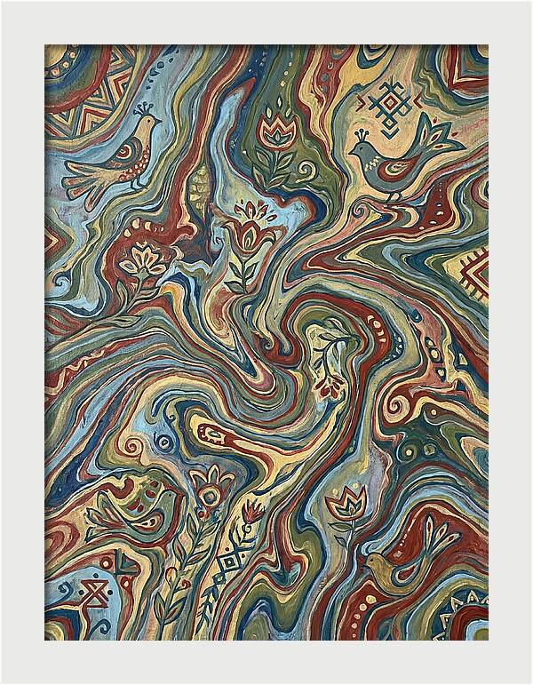 Fluid Art Folk Patterns