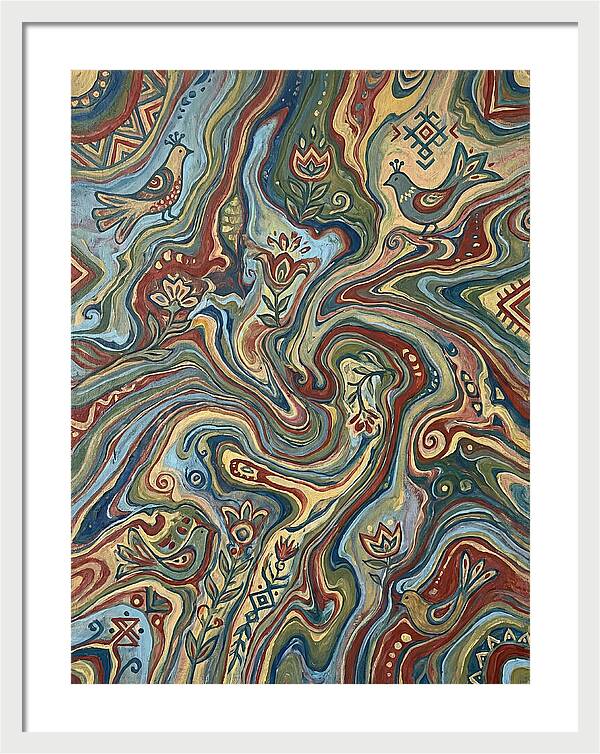 Fluid Art Folk Patterns