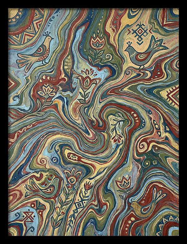 Fluid Art Folk Patterns