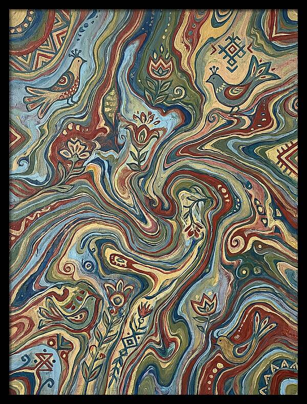 Fluid Art Folk Patterns