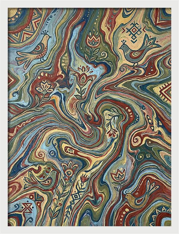 Fluid Art Folk Patterns