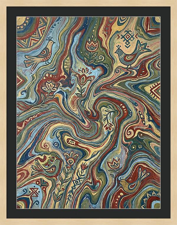 Fluid Art Folk Patterns