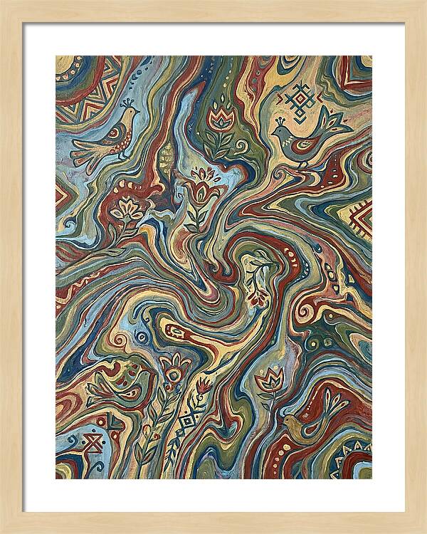 Fluid Art Folk Patterns