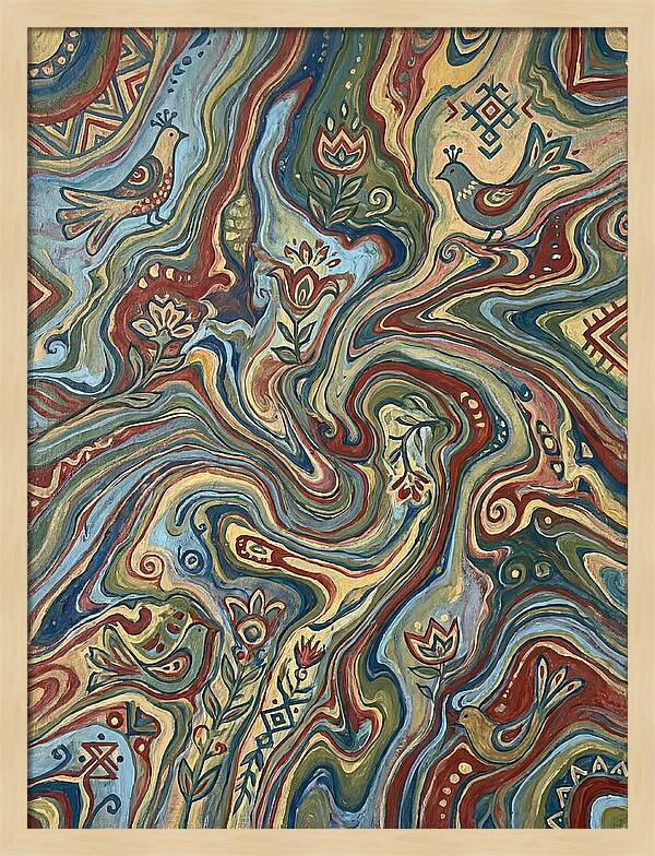 Fluid Art Folk Patterns
