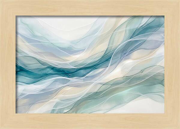 Fluid Art Rapids In White And Deep Turquoise