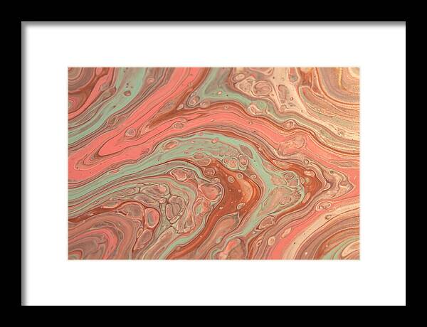 Fluid Harmony In Coral Pink And Mint Green