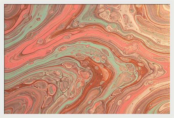 Fluid Harmony In Coral Pink And Mint Green