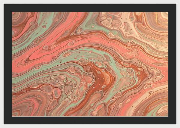 Fluid Harmony In Coral Pink And Mint Green