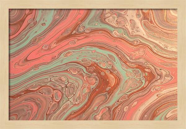 Fluid Harmony In Coral Pink And Mint Green