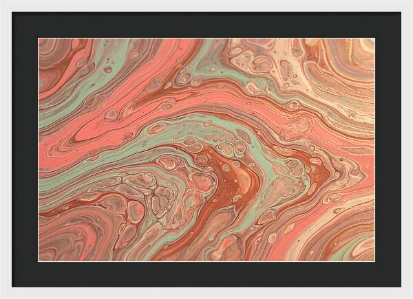 Fluid Harmony In Coral Pink And Mint Green