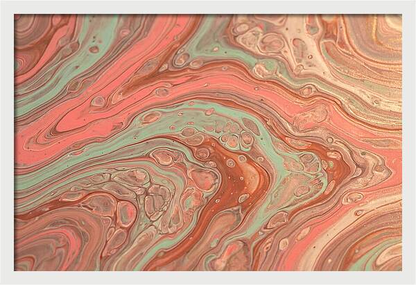 Fluid Harmony In Coral Pink And Mint Green