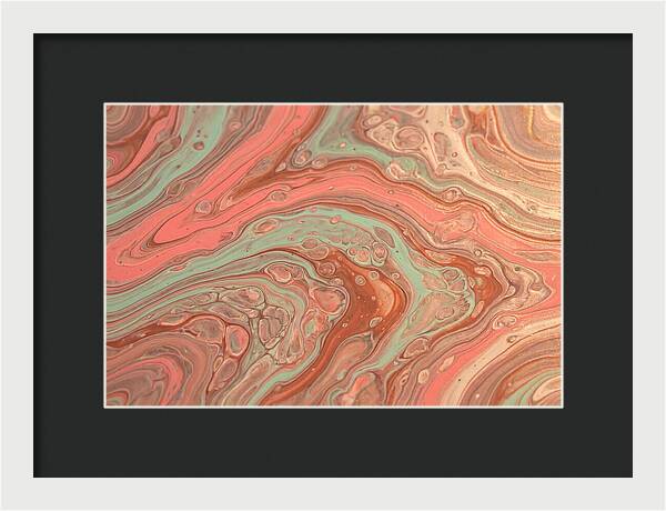 Fluid Harmony In Coral Pink And Mint Green