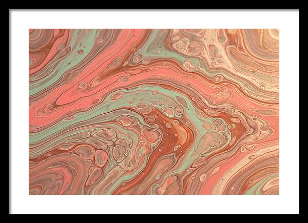 Fluid Harmony In Coral Pink And Mint Green
