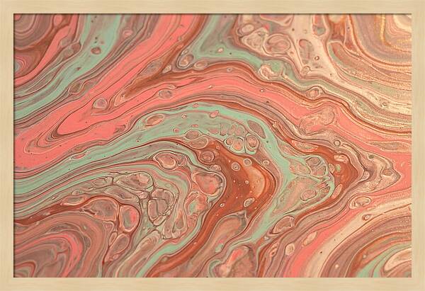 Fluid Harmony In Coral Pink And Mint Green