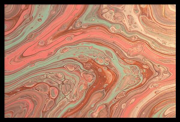 Fluid Harmony In Coral Pink And Mint Green